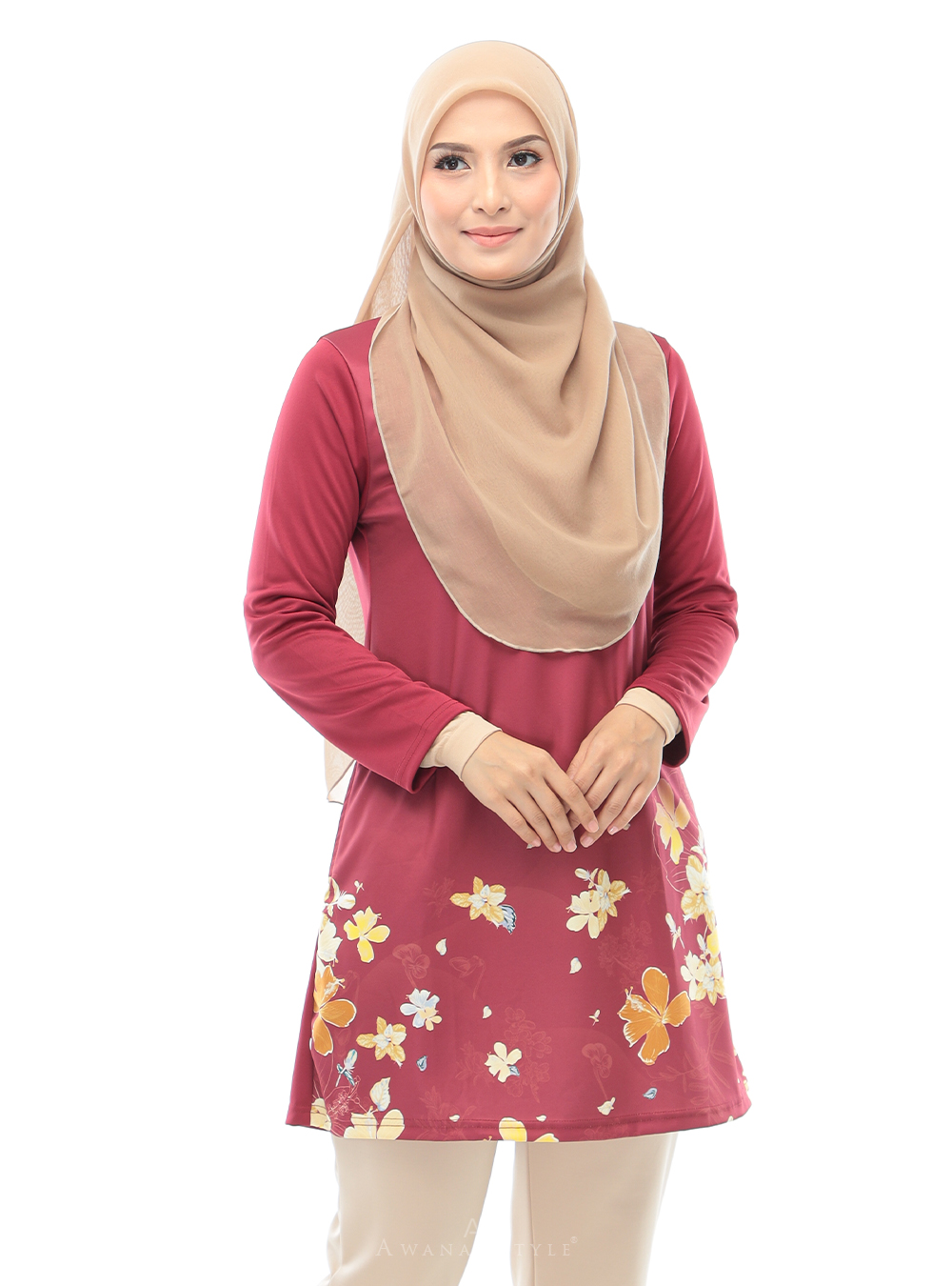 Awanazstyle | Muslimah With Fashion | Embun | Maroon